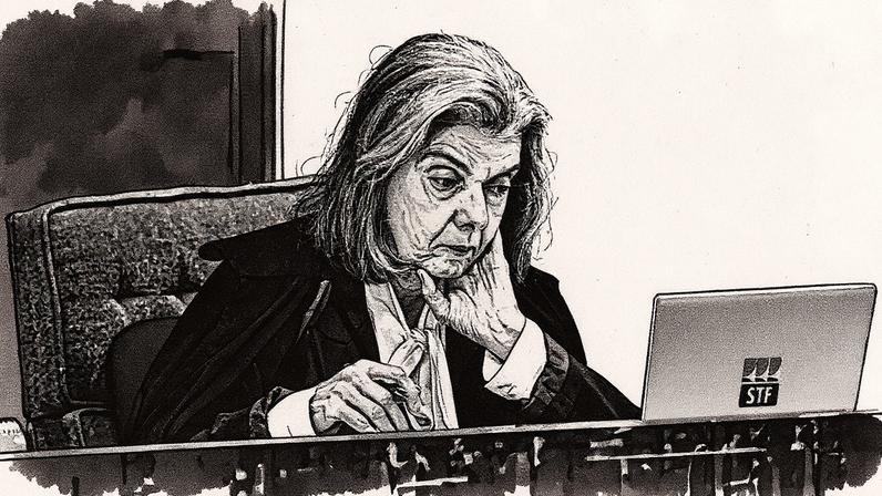Ministra Cármen Lúcia durante julgamento na Primeira Turma do STF (Foto: Reprodução)