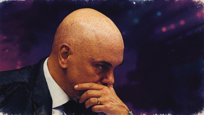 Ministro Alexandre de Moraes durante sessão da Primeira Turma do STF (Foto: Reprodução)