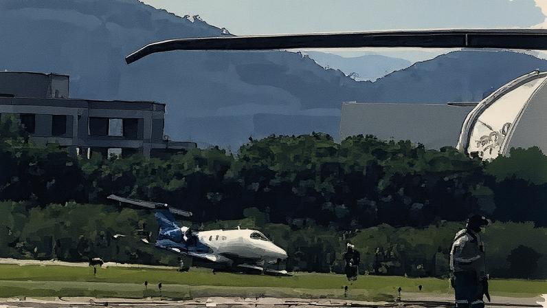 Jato executivo modelo Phenom 100, fabricado pela Embraer, derrapa durante pouso no Rio (Foto: Reprodução)