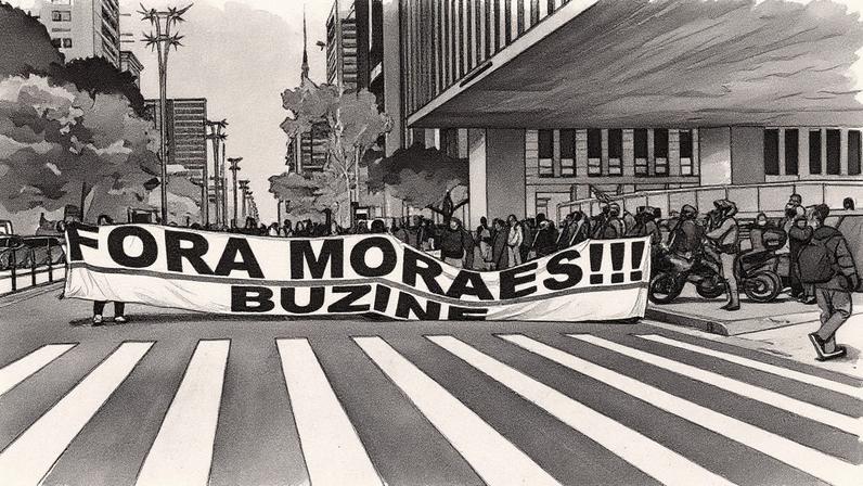Manifestantes na Avenida Paulista pedem impeachment do ministro Alexandre de Moraes, do STF (Foto: Reprodução)