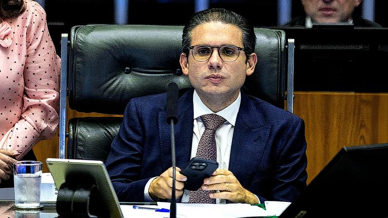 Presidente da Câmara, Hugo Motta, em evento (Foto: Reprodução)