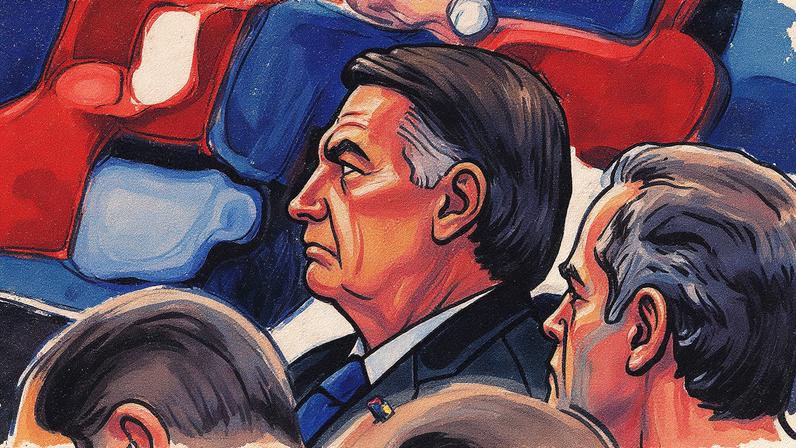 Jair Bolsonaro durante interrogatórios dos réus da Ação Penal (AP) 2668 (Foto: Reprodução)
