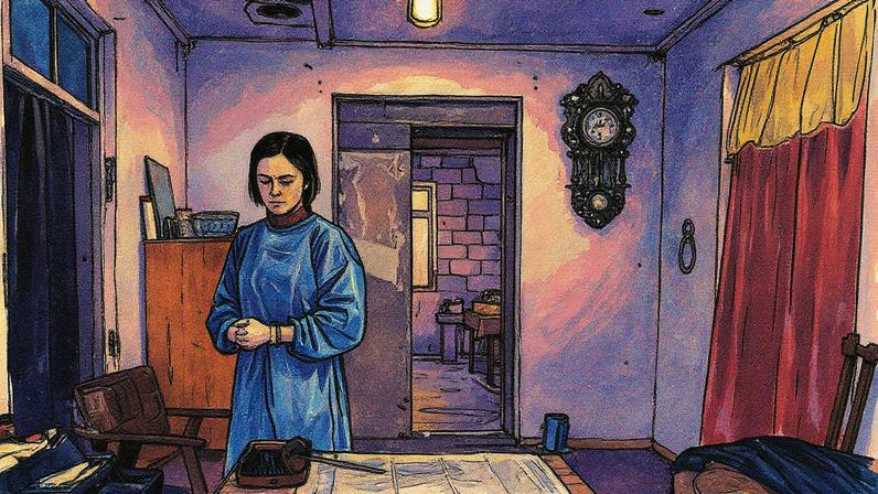 Ia Sukhitashvili em cena do filme 'April', de Dea Kulumbegashvili (Foto: Reprodução)