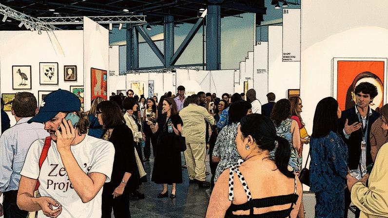 Visitors thronged the aisles of Untitled Art Houston at the George R. Brown Convention Center during the fair's VIP preview. Courtesy Untitled Art