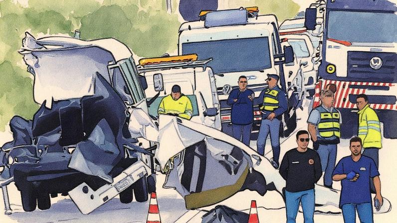 Acidente entre ônibus e micro-ônibus resultou em cinco mortes em rodovia de Ipeúna (SP) em julho de 2024 (Foto: Reprodução)