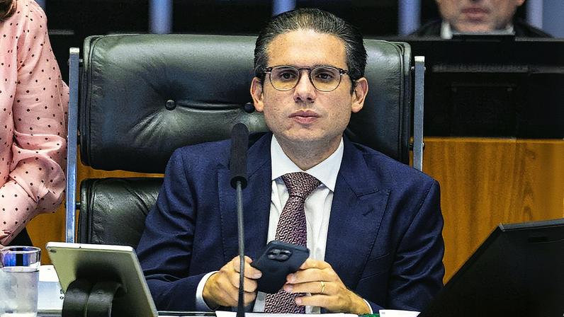 Presidente da Câmara, Hugo Motta, em evento (Foto: Reprodução)