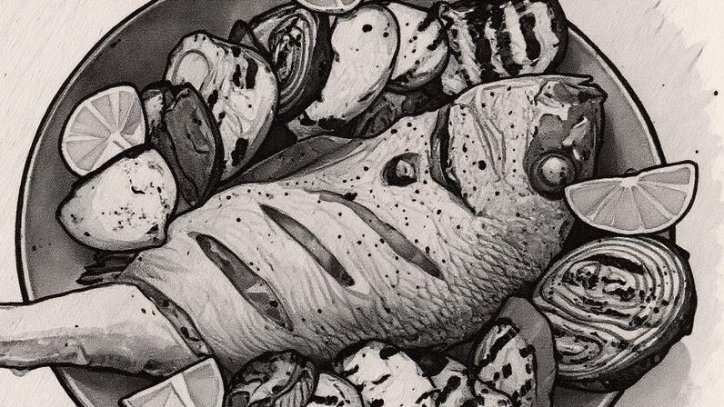 Peixe assado no forno servido em um prato no restaurante Venga, no Rio de Janeiro (Foto: Reprodução)