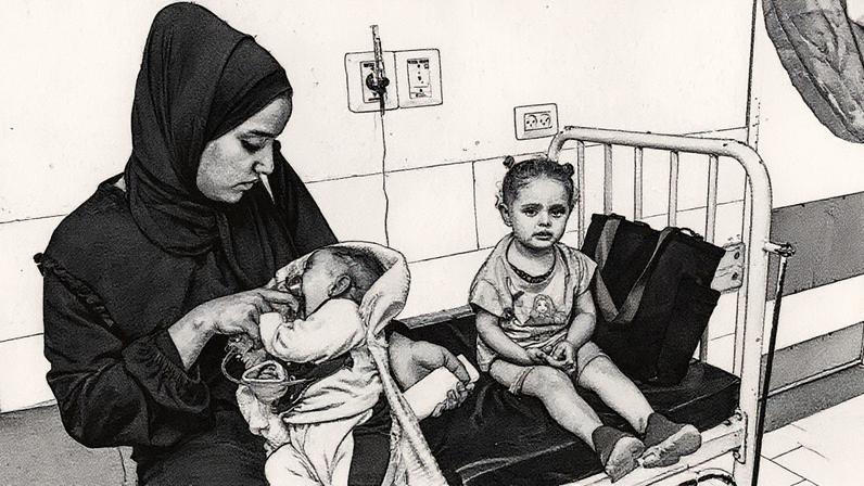 Crianças em um hospital em Gaza (Foto: Reprodução)