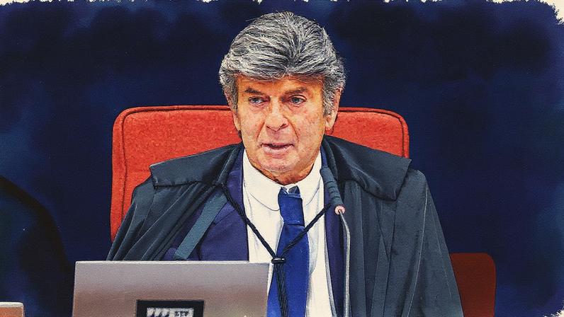 Fux durante julgamento de Bolsonaro na Primeira Turma do STF (Foto: Reprodução)