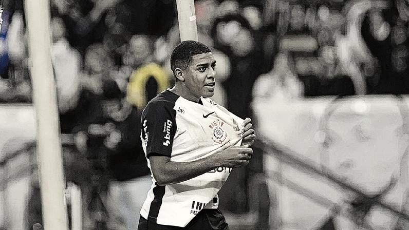 Jogador do Corinthians comemora gol durante partida contra o Athletico-PR na Neo Química Arena, pela Copa do Brasil (Foto: Reprodução)