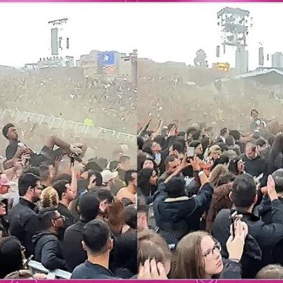 Homem é levado em rodinha durante show do CPM 22 e agita a plateia