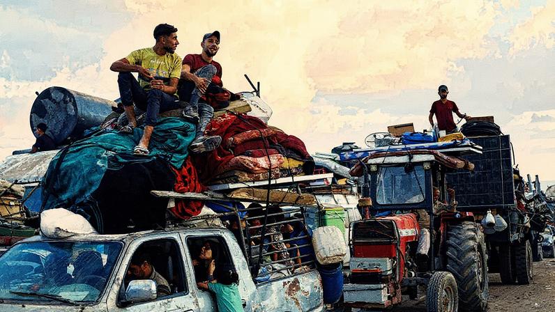 Palestinos evacuam o norte de Gaza em busca de segurança (Foto: Reprodução)