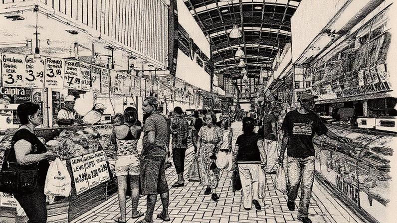 Pessoas fazendo compras em um ambiente comercial (Foto: Reprodução)