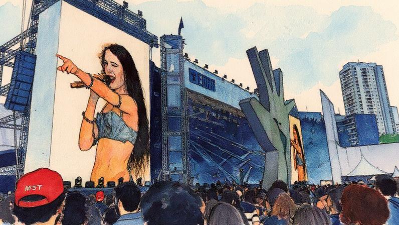 Marina Sena se apresenta no palco durante o Coala Festival 2025 (Foto: Reprodução)