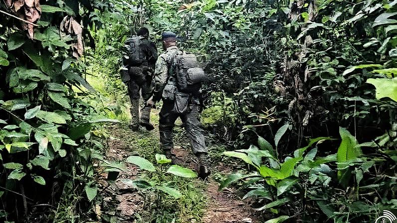 Militares em operação na selva em área de garimpo ilegal (Foto: Reprodução)