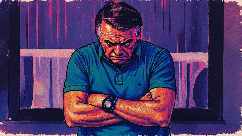Ex-presidente Jair Bolsonaro na garagem de sua casa em Brasília (Foto: Reprodução)