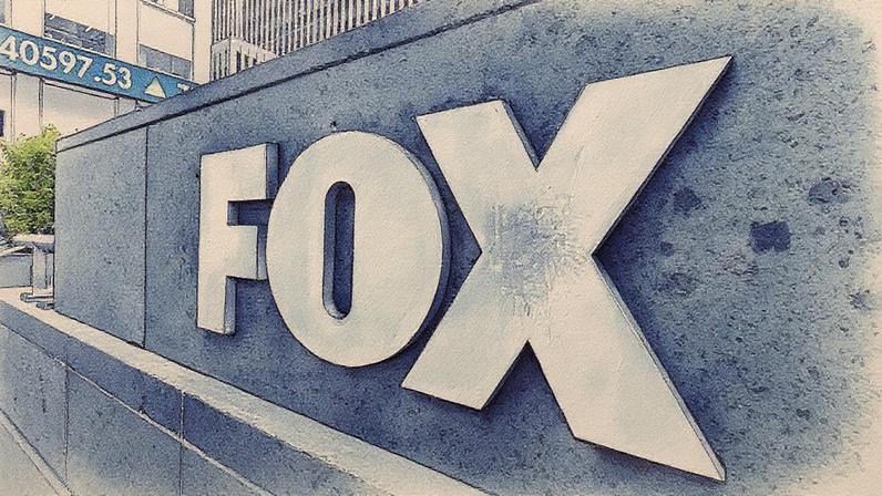Placa na entrada principal da sede da FOX News no edifício NewsCorp em Manhattan (Foto: Reprodução)