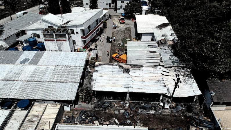 Imagens do Ninho do Urubu após incêndio que resultou na morte de 10 atletas da base do Flamengo (Foto: Reprodução)