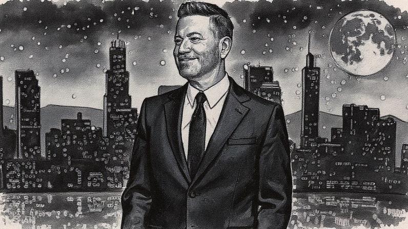 Apresentador Jimmy Kimmel em um especial de 'Jimmy Kimmel Live!' durante a celebração de seu 20º aniversário (Foto: Reprodução)