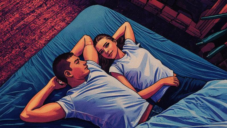 Casal jovem deitado na cama (Foto: Reprodução)