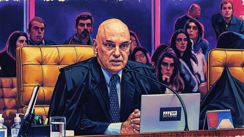 Ministro Alexandre de Moraes durante sessão do STF (Foto: Reprodução)