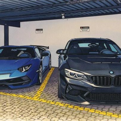 Carros de luxo apreendidos pela polícia em rachas promovidos por influencer
