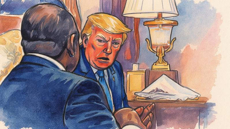 Trump e Starmer em coletiva de imprensa, discutindo temas como petróleo, energia eólica, Israel-Hamas, Bagram e mercado (Foto: Reprodução)