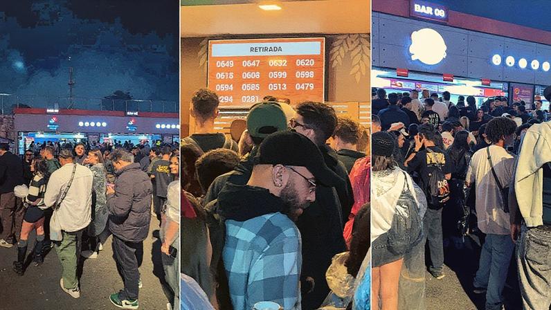 Filas para comprar comida em evento The Town 2025 (Foto: Reprodução)