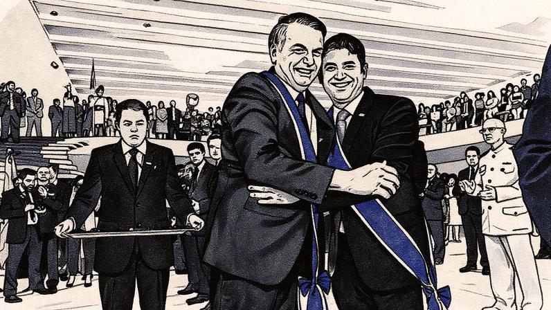 O então presidente Jair Bolsonaro e o ministro da Controladoria-Geral da União, Wagner Rosário, posam juntos (Foto: Reprodução)