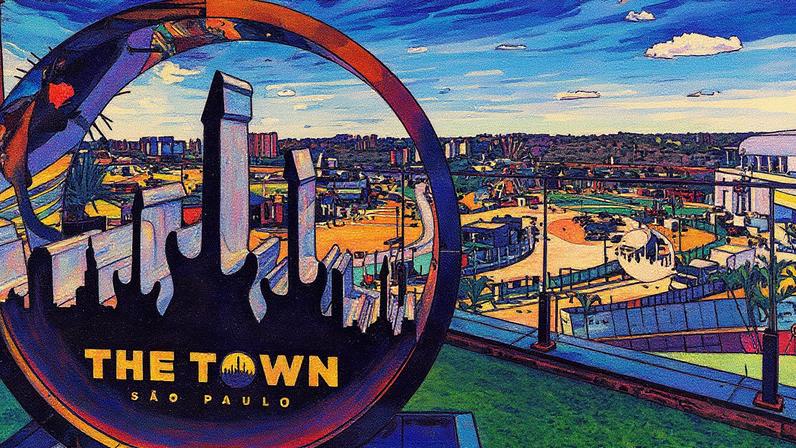 Logomarca do The Town com o Autódromo de Interlagos ao fundo (Foto: Reprodução)