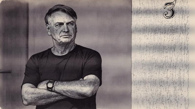 Ex-presidente do Brasil, Jair Bolsonaro, em prisão domiciliar em sua casa, aguardando julgamento por suposta conspiração para anular a eleição de 2022 (Foto: Reprodução)