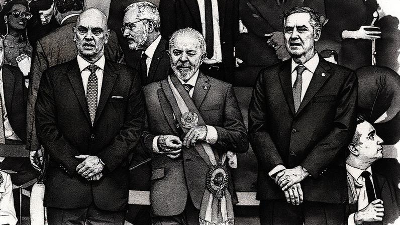 Presidente Lula, Alexandre de Moraes e Barroso participam do desfile do Dia da Independência do Brasil na Esplanada dos Ministérios, em Brasília (Foto: Reprodução)