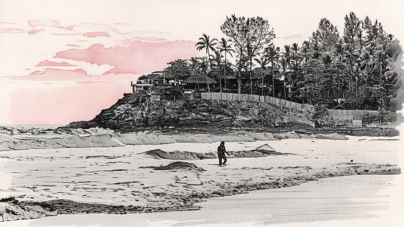 Praia ideal para a prática de surf em El Zonte, El Salvador (Foto: Reprodução)