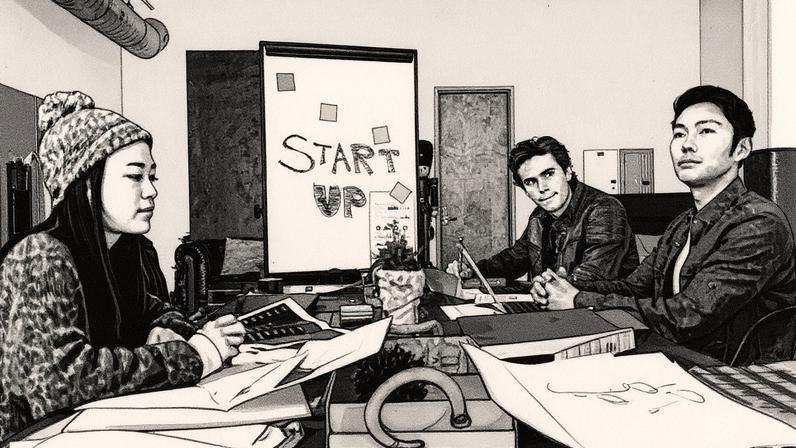 Ambiente de startup com pessoas trabalhando em mesas, utilizando computadores e conversando (Foto: Reprodução)