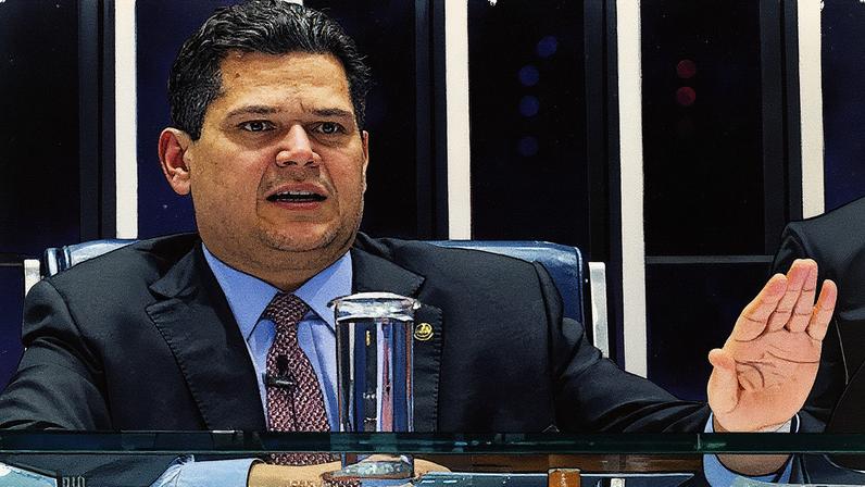 Presidente do Senado, Davi Alcolumbre, durante sessão (Foto: Reprodução)