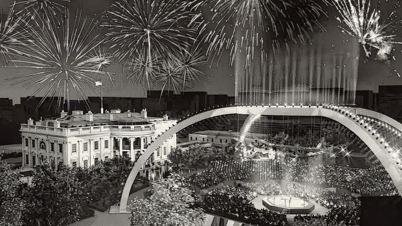 Projeção do evento do UFC na Casa Branca (Foto: Reprodução)