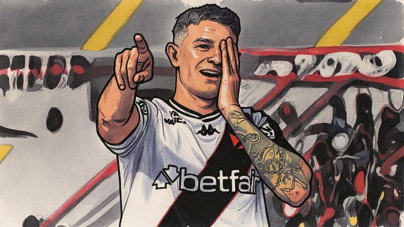 Vegetti comemora gol marcado pelo Vasco (Foto: Diego Ramos/AFP)