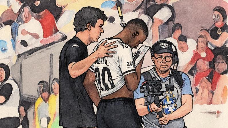 Robert Renan, do Vasco, entrou em protocolo de concussão na partida contra o Flamengo (Foto: Thiago Ribeiro/AGIF)