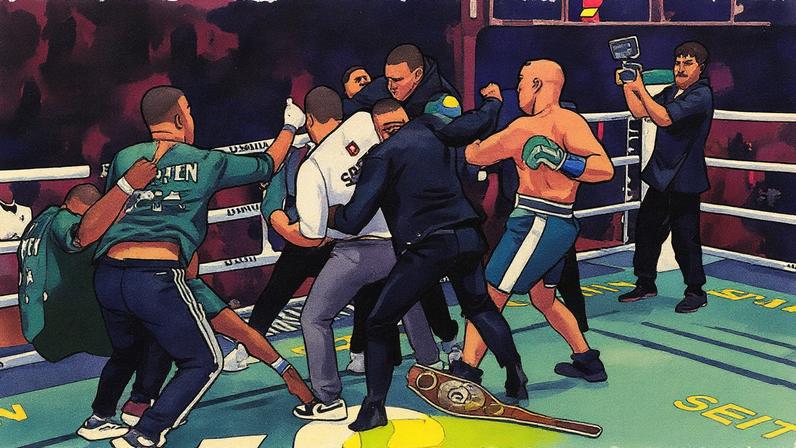 Briga generalizada marcou o fim da luta entre Popó e Wanderlei Silva. (Foto: Repródução/TV Globo)