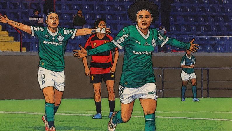 Greyci comemora gol em Palmeiras x Sport, pela Copa do Brasil Feminina. (Foto: Fabio Menotti/Palmeiras)