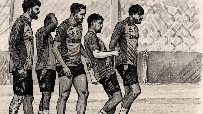 Flamengo em treino na Argentina antes de duelo com o Estudiantes, pelas quartas de final da Libertadores (Foto: Gilvan de Souza/Flamengo)