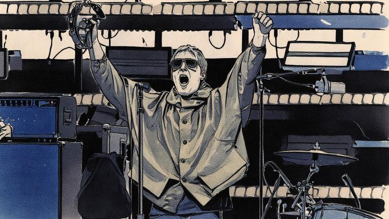 Liam Gallagher performing with Oasis in Mexico City.