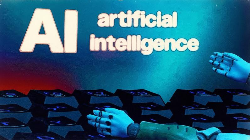 Imagem ilustrativa com o termo "Inteligência Artificial"