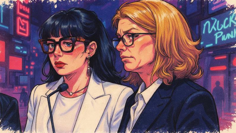 Defense attorney Hilary Potashner, right, represents Jillian Lauren (wife of Weezer bassist, who is accused of shooting at police, as she appears at a pre-arraignment hearing at Clara Shortridge Foltz Criminal Justice Center in Los Angeles Tuesday, May 13, 2025.