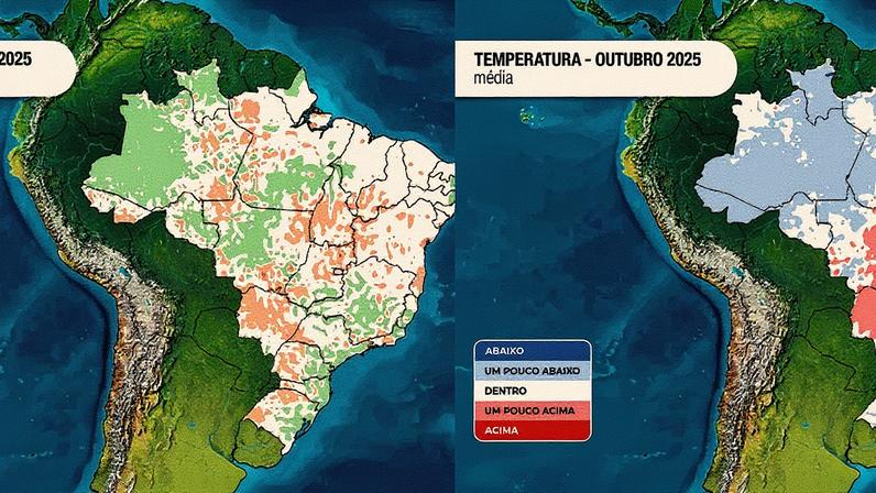 Previsão do clima no Brasil em outubro de 2025 (Fonte: Climatempo)