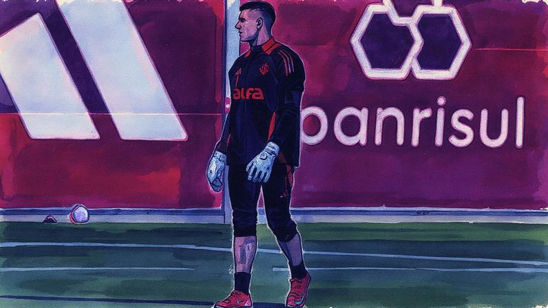 Sergio Rochet no treino no CT Parque Gigante (Foto: Ricardo Duarte/SC Internacional)