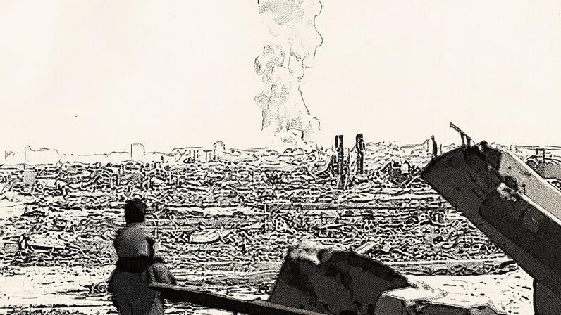 Una columna de humo se levanta tras un ataque israelí en Ciudad de Gaza, este sábado.