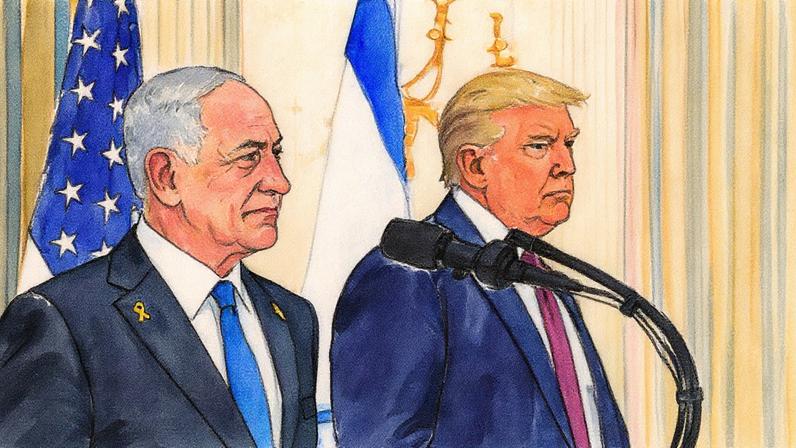 El presidente de Estados Unidos, Donald Trump, junto al primer ministro israelí, Benjamin Netanyahu, en la Casa Blanca en Washington. Foto: WILL OLIVER / POOL (EFE)
