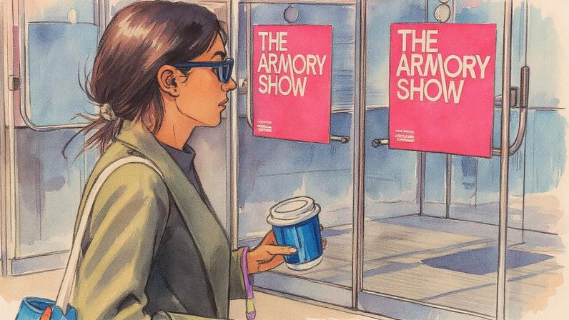 Entrada: The entrance to the Armory Show. Courtesy the Armory Show Saída: Entrada do Armory Show (Foto: Reprodução)