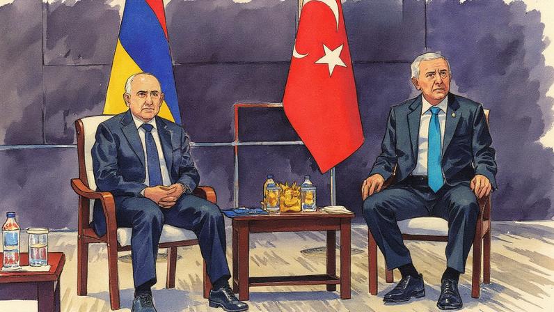 Líderes políticos Nikol Pashinián e Recep Tayyip Erdogan se encontram em Tianjin (Foto: Reprodução)